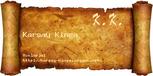 Karsay Kinga névjegykártya