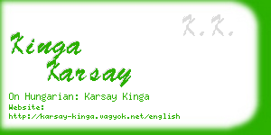 kinga karsay business card